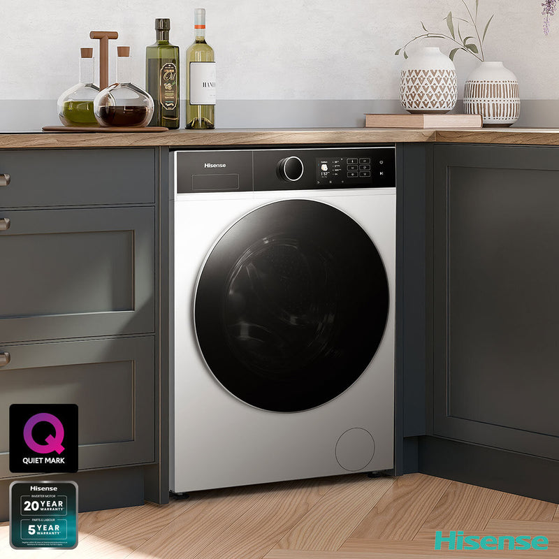 Hisense KitchenFit 5i Series WD5I1045BWQ, 10.5kg / 6kg Washer Dryer, D Rated in White