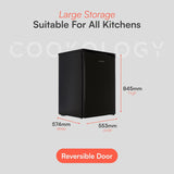 Freestanding Larder Fridge 130L Undercounter With Reversible Door Black