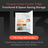 Freestanding Larder Fridge 113L 55cm With Ice Box White