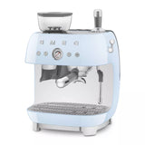 Smeg EGF03PBUK Retro Espresso Coffee Machine with Grinder in Pastel Blue
